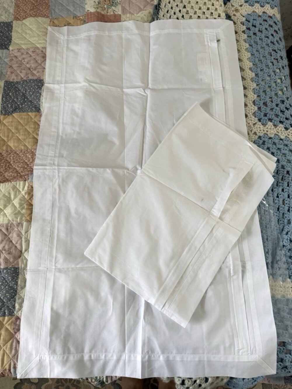BOLL & BRANCH Organic Cotton Signature Hemmed Pillow Sham SET(2) KING White NEW
